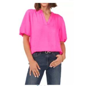 Vince Camuto Hot Pink Barbie Pink Blouse Top Shirt Size XS